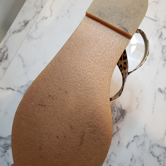 Animal Print Thong Leather Sandals - Picture 4 of 7